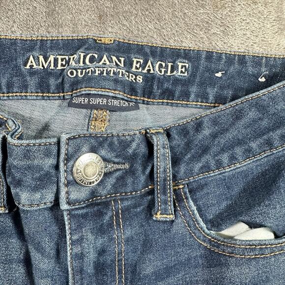American Eagle Jegging Jeans Womens 4 Blue Denim Super Super‎ Stretch Pants - Picture 3 of 13